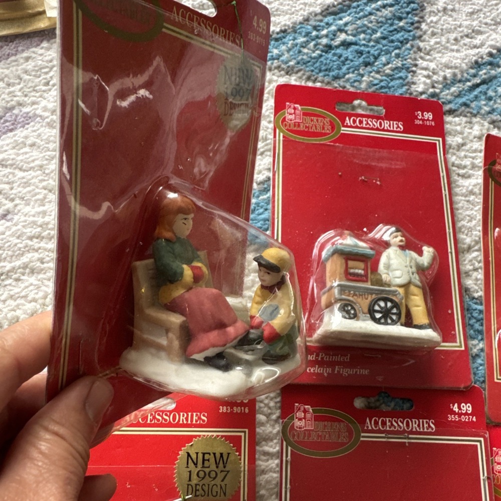 Vintage 1995-97 Dickens Collectables Accessories Christmas Village Lot of 14 - Picture 2 of 6